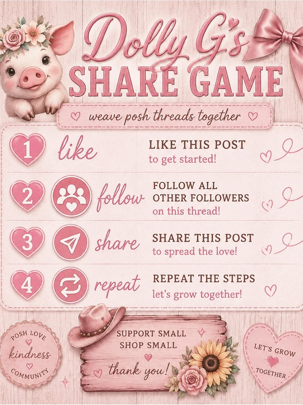 Dolly G's Share Game JOIN IN Poshers! - Picture 1 of 1